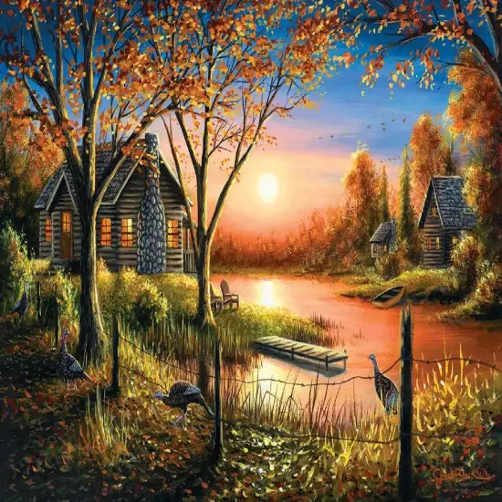 Sunsout Glorious Sunset 550 pc Thanksgiving Jigsaw Puzzle 55140 {1}