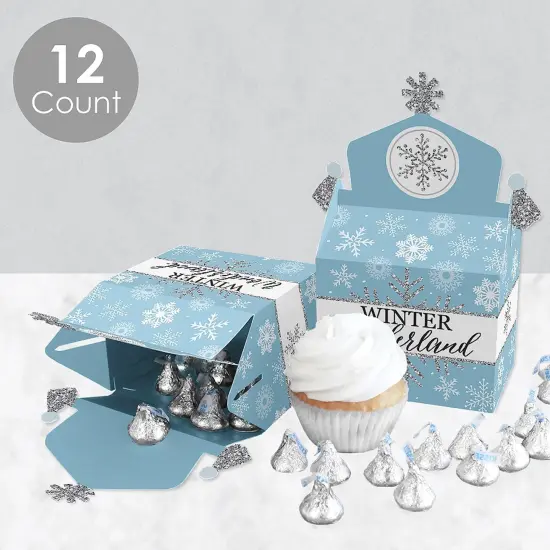 Big Dot of Happiness Winter Wonderland - Treat Box Party Favors - Snowflake Holiday Party and Winter Wedding Goodie Gable Boxes - Set of 12 {4}