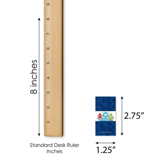 Big Dot of Happiness Gear Up Robots - Mini Candy Bar Wrapper Stickers - Birthday Party or Baby Shower Small Favors - 40 Count {6}