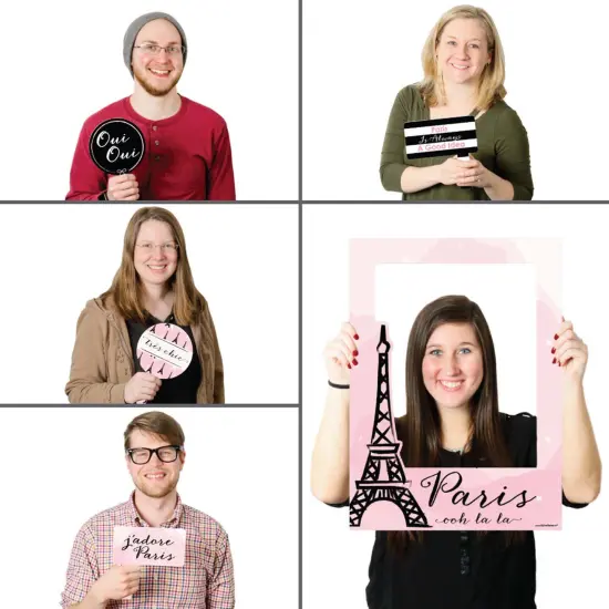 Big Dot of Happiness Paris, Ooh La La - Paris Themed Party Selfie Photo Booth Picture Frame and Props - Printed on Sturdy Material {3}