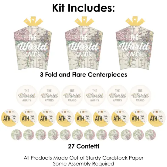Big Dot of Happiness World Awaits - Travel Themed Party Decor and Confetti - Terrific Table Centerpiece Kit - Set of 30 {4}