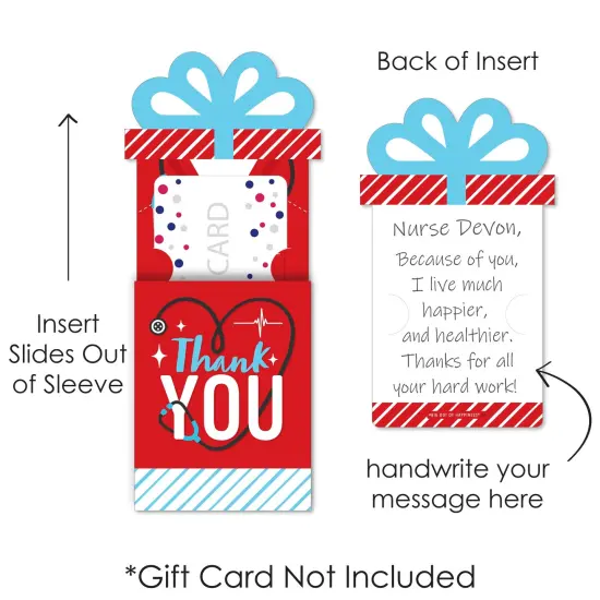 Big Dot of Happiness Thank You Nurses - Nurse Appreciation Week Money and Gift Card Sleeves - Nifty Gifty Card Holders - Set of 8 {7}