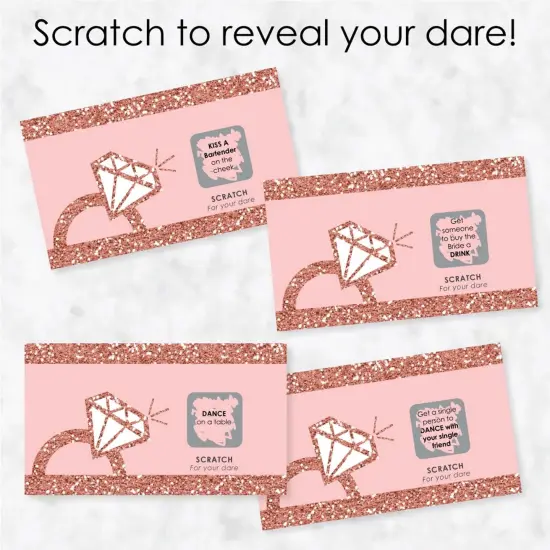 Big Dot of Happiness Bride Squad - Rose Gold Bridal Shower or Bachelorette Party Game Scratch Off Dare Cards - 22 Count {4}