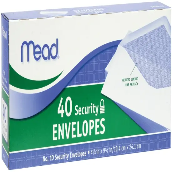 Mead Boxed Envelopes 4.125"X9.5" 40/Pkg-Security #10 {1}