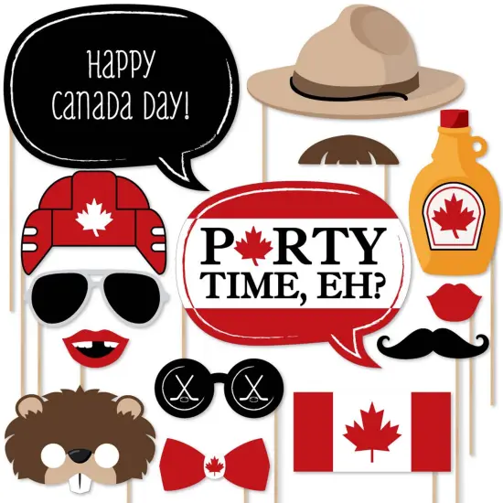 Big Dot of Happiness Canada Day - Photo Booth Props Kit - 20 Count {1}