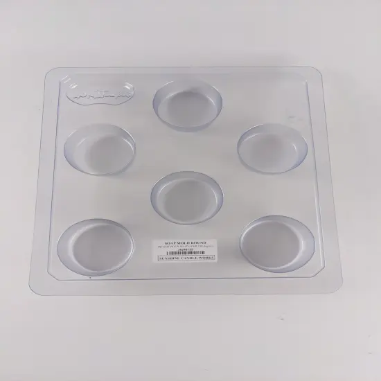 Sunshine Candle Works Soapmaking 6 Bar Soap Mold Round 2.5 Oz Each {1}