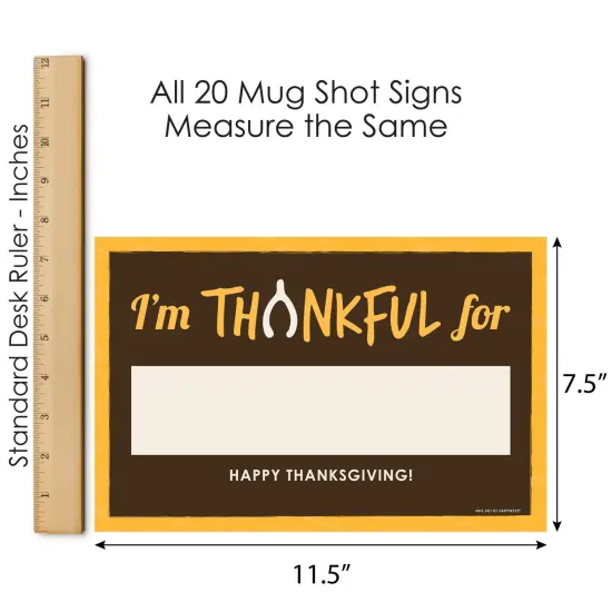 Big Dot of Happiness I'm Thankful For - 20 Piece Thanksgiving Photo Booth Props Kit {7}