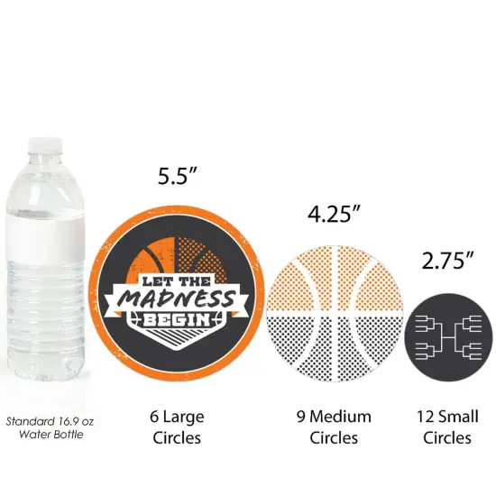 Big Dot of Happiness Basketball - Let the Madness Begin - College Basketball Party Giant Circle Confetti - Party Decorations - Large Confetti 27 Count {4}