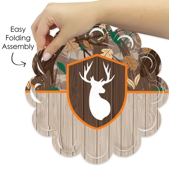 Big Dot of Happiness Gone Hunting - Deer Hunting Camo Baby Shower or Birthday Party Round Table Decorations - Paper Chargers - Place Setting For 12 {6}