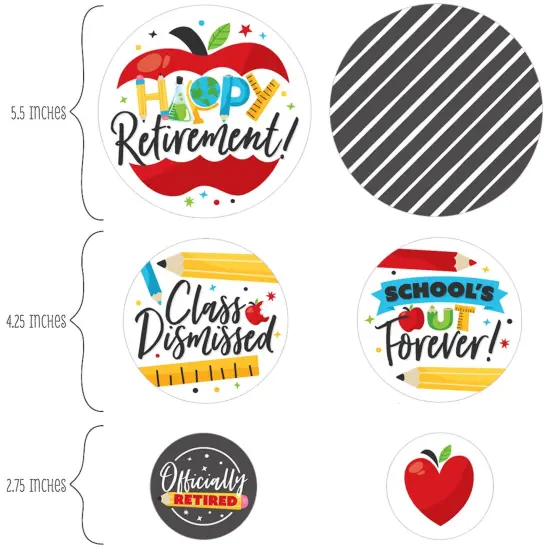 Big Dot of Happiness Teacher Retirement - Happy Retirement Party Giant Circle Confetti - Party Decorations - Large Confetti 27 Count {3}