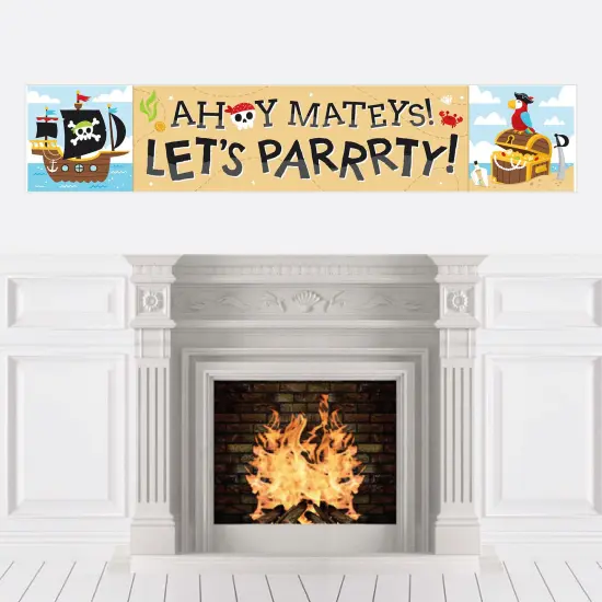 Big Dot of Happiness Pirate Ship Adventures - Skull Party Decorations Party Banner {1}