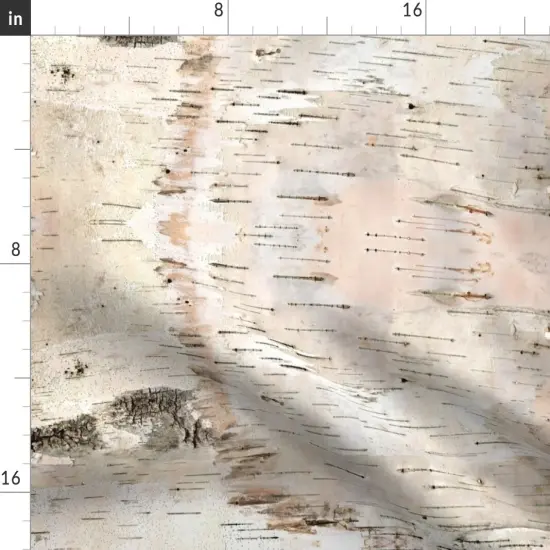 Various Fabrics by the Yard or Fat Quarter Small White Birch Pale Nature Bark Tree Woodland Custom Printed Fabric by Spoonflower {2}