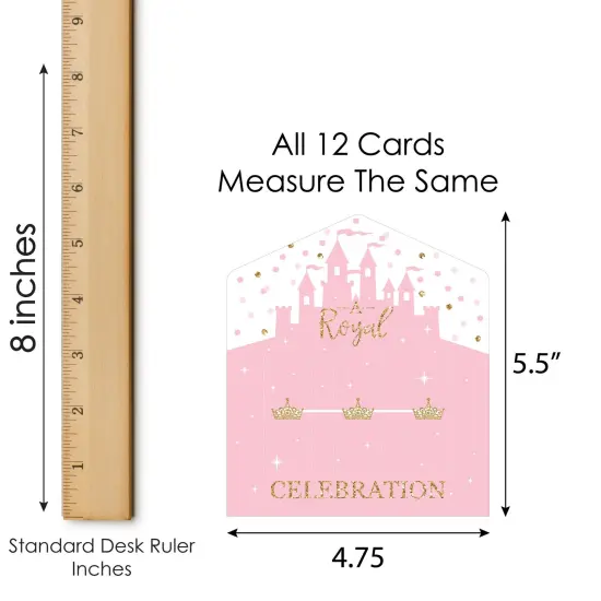 Big Dot of Happiness Little Princess Crown - Pink and Gold Princess Baby Shower or Birthday Party Game Pickle Cards - Pull Tabs 3-in-a-Row - Set of 12 {7}