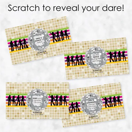 Big Dot of Happiness 70's Disco - 1970's Disco Fever Party Game Scratch Off Dare Cards - 22 Count {4}
