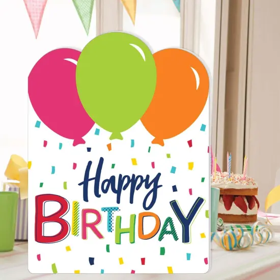 Big Dot of Happiness Cheerful Happy Birthday - Colorful Happy Birthday Giant Greeting Card - Big Shaped Jumborific Card {3}
