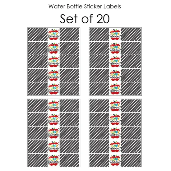 Big Dot of Happiness Teacher Retirement - Happy Retirement Party Water Bottle Sticker Labels - Set of 20 {4}