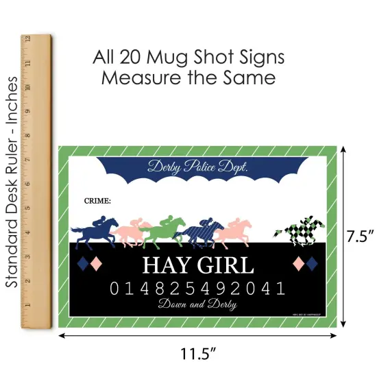 Big Dot of Happiness Kentucky Horse Derby - Horse Race Party Mug Shots - Photo Booth Props Kit - 20 Count {7}