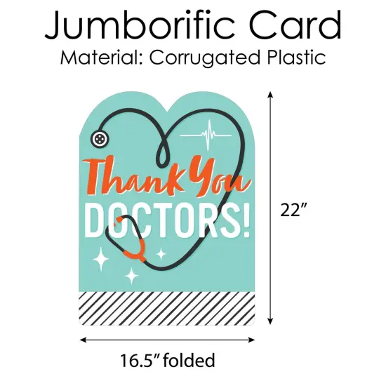 Big Dot of Happiness Thank You Doctors - Doctor Appreciation Week Giant Greeting Card - Big Shaped Jumborific Card {6}