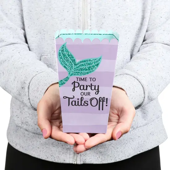 Big Dot of Happiness Let's Be Mermaids - Baby Shower or Birthday Party Favor Popcorn Treat Boxes - Set of 12 {6}
