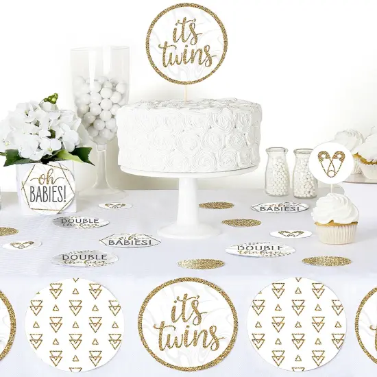 Big Dot of Happiness It's Twins - Gold Twins Baby Shower Giant Circle Confetti - Party Decorations - Large Confetti 27 Count {6}