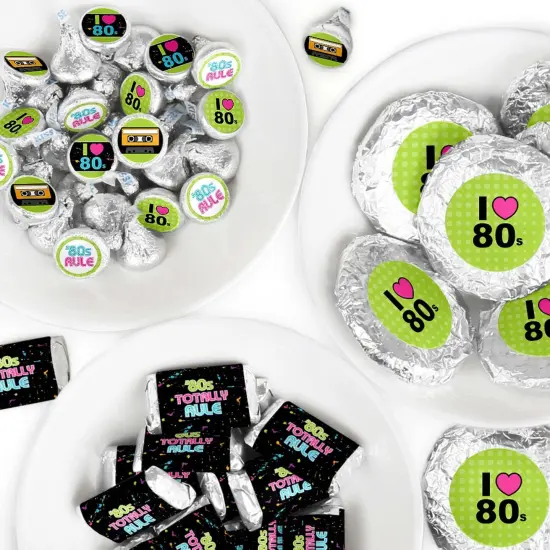 Big Dot of Happiness 80's Retro - Totally 1980s Party Candy Favor Sticker Kit - 304 Pieces {1}