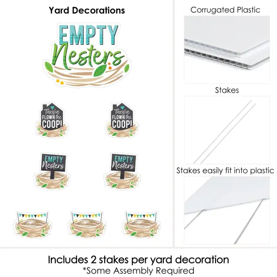 Big Dot of Happiness Empty Nesters - Yard Sign and Outdoor Lawn Decorations - Empty Nest Party Yard Signs - Set of 8 {6}