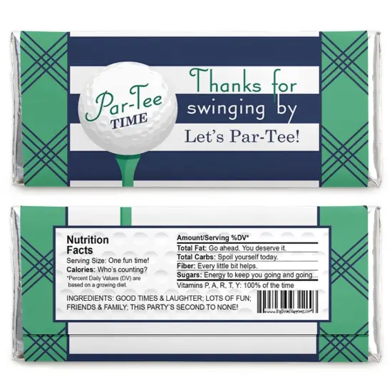 Big Dot of Happiness Par-Tee Time - Golf - Birthday or Retirement Party Candy Bar Wrappers Party Favors - Set of 24 {3}