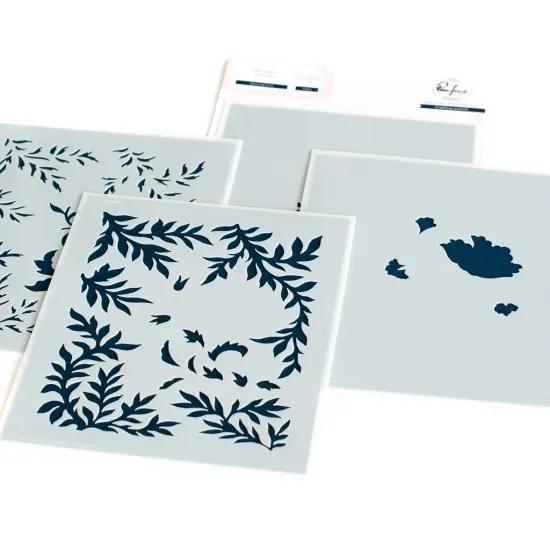 Pinkfresh Studio Stencils 4.25"X5.25" 4/Pkg-Blooming Vines Layering {2}