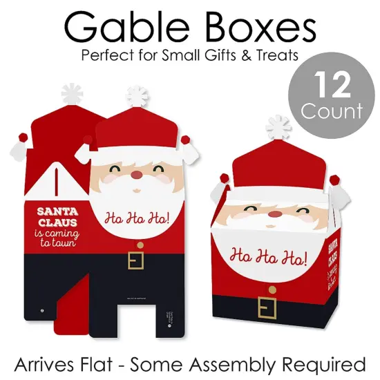 Big Dot of Happiness Jolly Santa Claus - Treat Box Party Favors - Christmas Party Goodie Gable Boxes - Set of 12 {7}