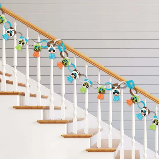 Big Dot of Happiness Smash and Crash - Monster Truck - 90 Chain Links and 30 Paper Tassels Decor Kit- Boy Birthday Paper Chains Garland - 21 feet {3}