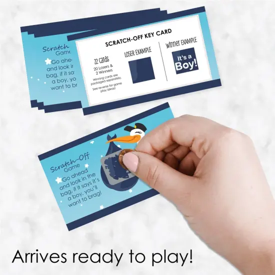 Big Dot of Happiness Boy Special Delivery - Blue It's a Boy Stork Baby Shower Game Scratch Off Cards - 22 Count {3}