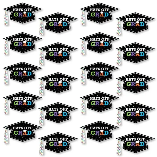 Big Dot of Happiness Hats Off Grad - Graduation Hat Decorations DIY Graduation Large Party Essentials - 20 Count {1}