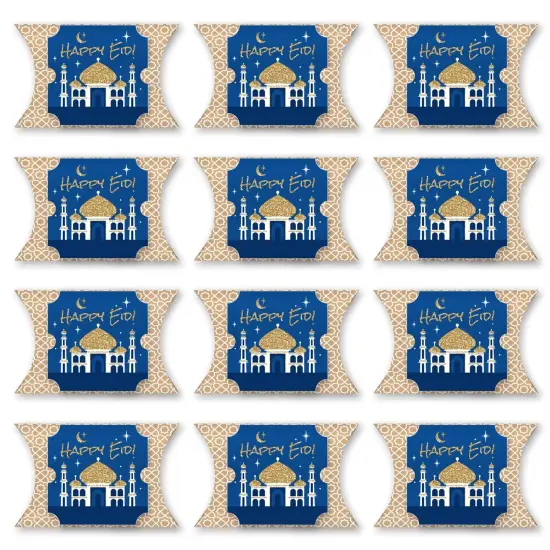 Big Dot of Happiness Ramadan - Happy Eid Favor Gift Boxes - Eid Mubarak Party Large Pillow Boxes - Set of 12 {6}