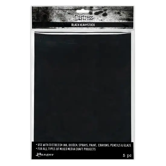 Tim Holtz Distress Black Heavystock 5/Pkg-8.5"X11" {1}