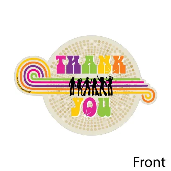 Big Dot of Happiness 70's Disco - Shaped Thank You Cards - 1970s Disco Fever Party Thank You Note Cards with Envelopes - Set of 12 {4}