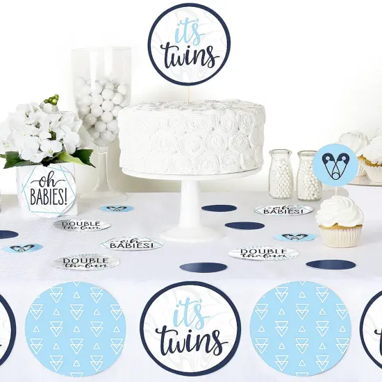 Big Dot of Happiness It's Twin Boys&nbsp; - Blue Twins Baby Shower Giant Circle Confetti - Party Decorations - Large Confetti 27 Count {6}