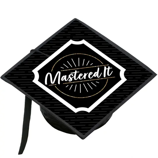 Big Dot of Happiness Mastered It - Master's Degree Graduation Cap Decorations Kit - Grad Cap Cover {1}