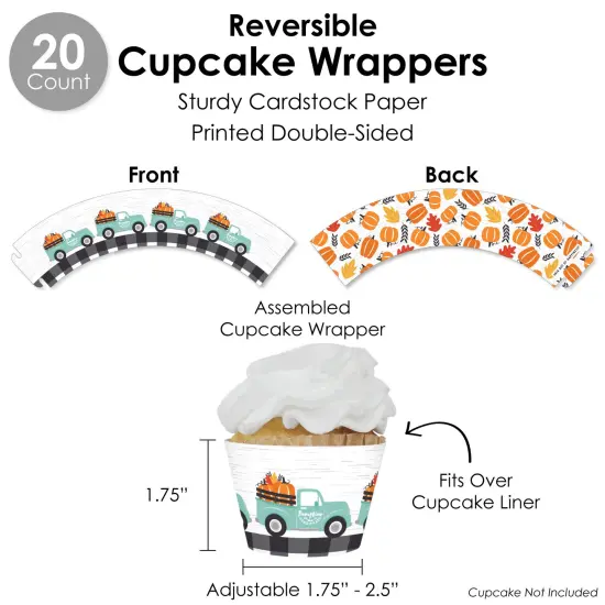 Big Dot of Happiness Happy Fall Truck - Harvest Pumpkin Party Favors and Cupcake Kit - Fabulous Favor Party Pack - 100 Pieces {6}