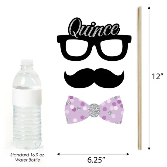 Big Dot of Happiness Quinceanera Purple - Sweet 15 - Birthday Party Photo Booth Props Kit - 20 Count {6}