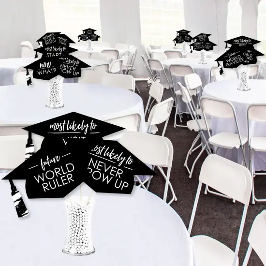 Big Dot of Happiness Hilarious Black and White Grad - Best is Yet to Come - Graduation Party Photo Booth Props or Table Toppers - 20 Count {4}