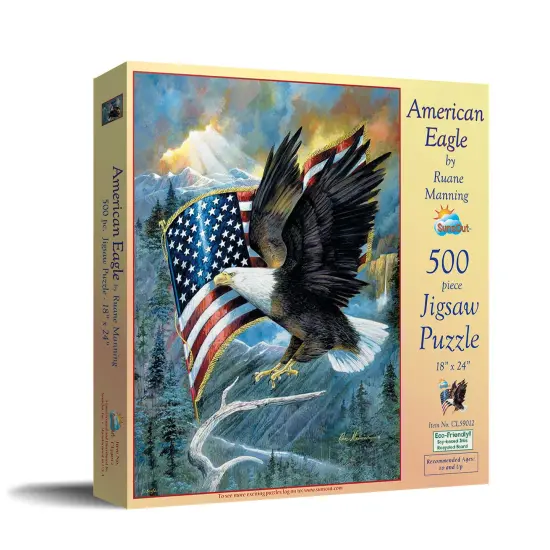 Sunsout American Eagle 500 pc Fourth of July Jigsaw Puzzle CL59012 {3}