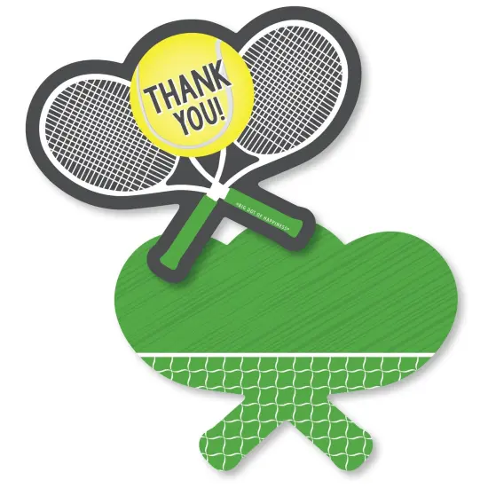Big Dot of Happiness You Got Served - Tennis - Shaped Thank You Cards - Baby Shower or Birthday Party Thank You Note Cards with Envelopes - Set of 12 {1}