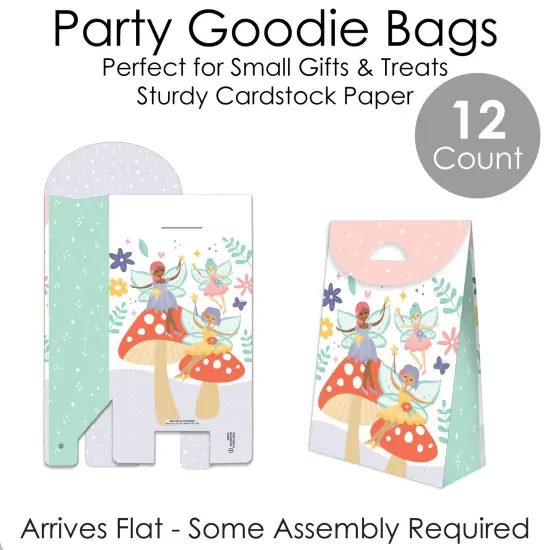 Big Dot of Happiness Let&rsquo;s Be Fairies - Fairy Garden Birthday Gift Favor Bags - Party Goodie Boxes - Set of 12 {7}