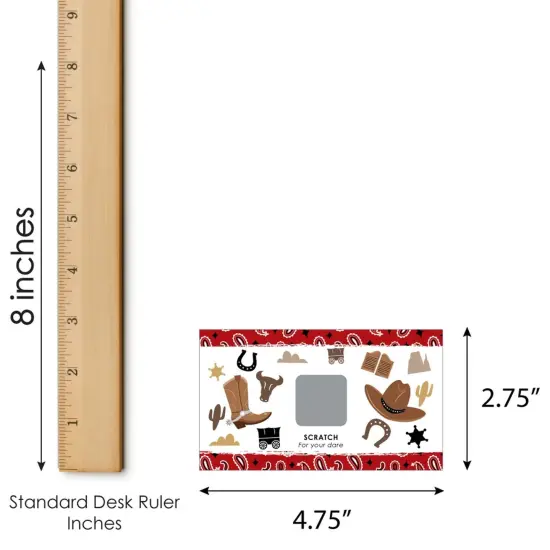 Big Dot of Happiness Western Hoedown - Wild West Cowboy Party Game Scratch Off Dare Cards - 22 Count {7}