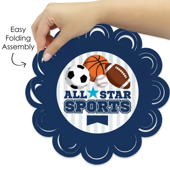 Big Dot of Happiness Go, Fight, Win - Sports - Baby Shower or Birthday Party Round Table Decorations - Paper Chargers - Place Setting For 12 {6}