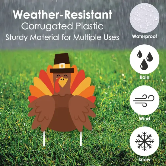 Big Dot of Happiness Fall Turkey - Yard Sign and Outdoor Lawn Decorations - Happy Thanksgiving Harvest Yard Signs - Set of 8 {4}