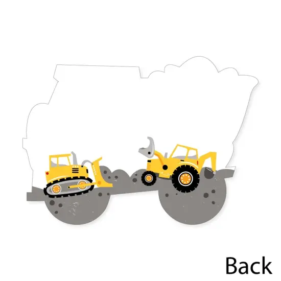 Big Dot of Happiness Dig It - Construction Party Zone - Shaped Thank You Cards - Baby Shower Birthday Party Thank You Cards with Envelopes - Set of 12 {6}