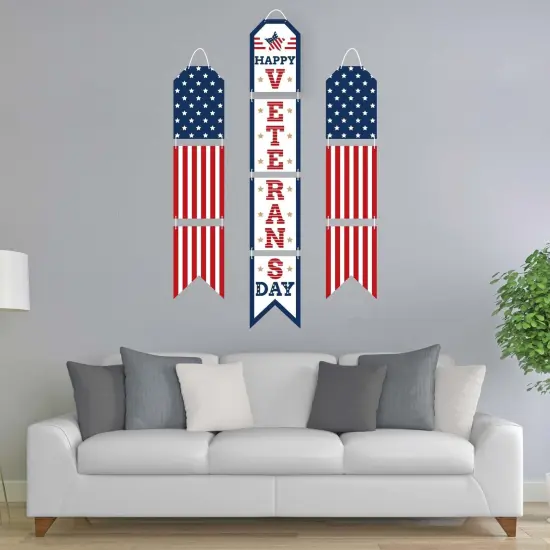Big Dot of Happiness Happy Veterans Day - Hanging Vertical Paper Door Banners - Patriotic Wall Decoration Kit - Indoor Door Decor {3}