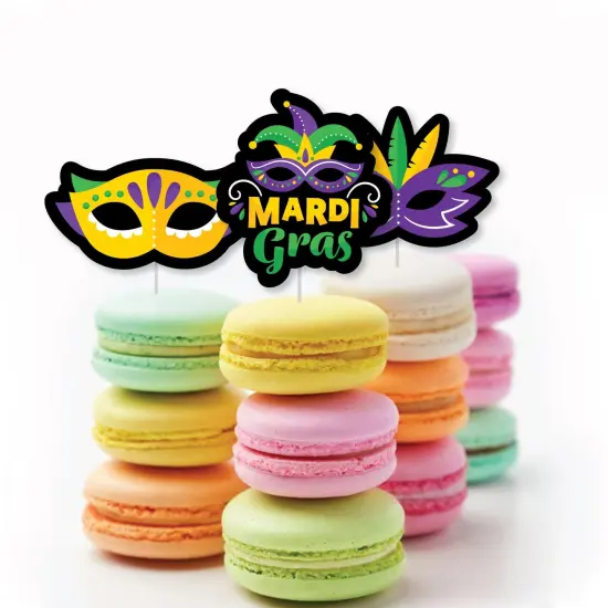 Big Dot of Happiness Colorful Mardi Gras Mask - DIY Shaped Masquerade Party Cut-Outs - 24 Count {6}