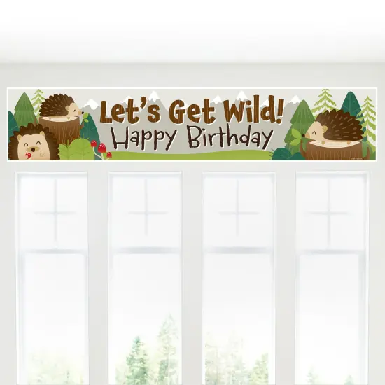 Big Dot of Happiness Forest Hedgehogs - Happy Birthday Woodland Decorations Party Banner {6}